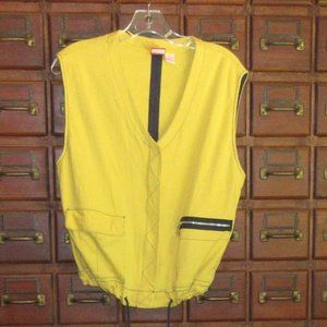 Medium Yellow Cotton Vest V-Neck LIZ & CO.